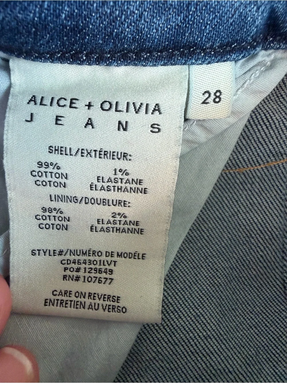 Alice + Olivia Dark Blue High-Waist Wide-Leg Jeans (28)